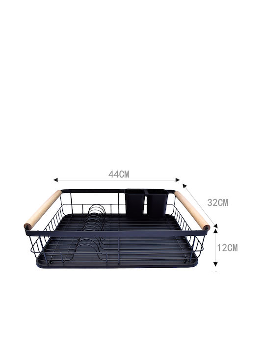 Tpster Στεγνωτήρας Νεροχύτη σε Μαύρο Χρώμα 44x32x12cm