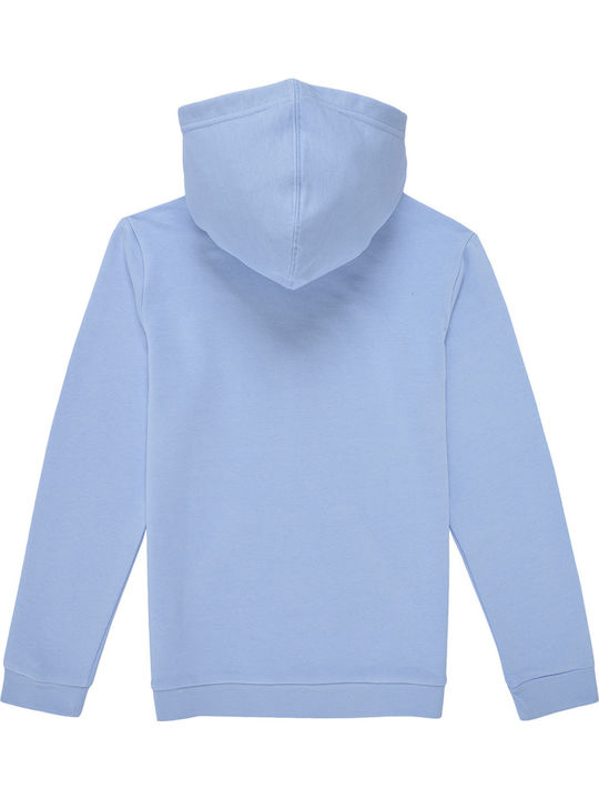 Fleece Kinder-Sweatshirt mit Kapuze und Taschen Blau Essentials