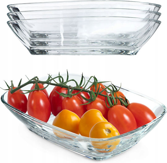 Kadax Serving Bowl Round Glass Transparent 4pcs
