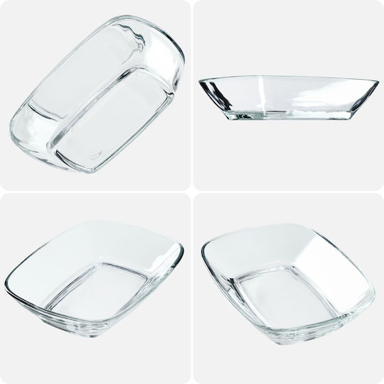 Kadax Serving Bowl Round Glass Transparent 4pcs