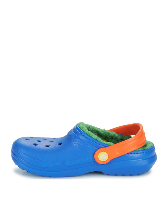 Kids Slippers Blue Classic Lined Clog