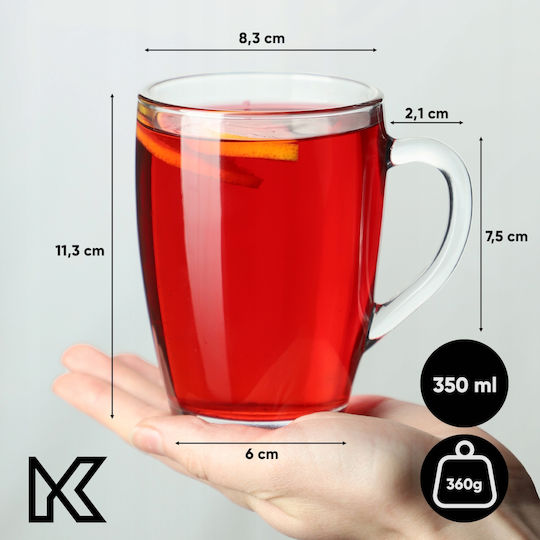 Kadax Becher Glas Transparent 350ml