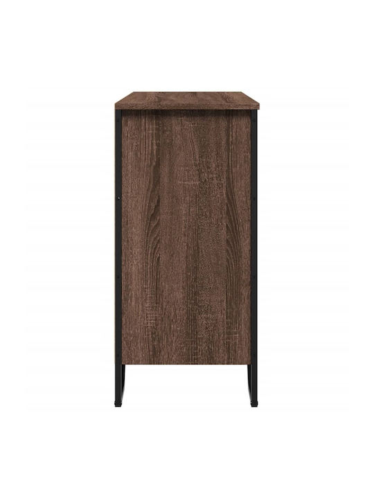 Sideboard made of Wood & Metal Brown Oak 91x35.5x74.5cm