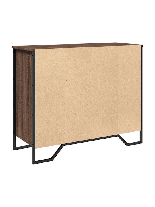 Sideboard made of Wood & Metal Brown Oak 91x35.5x74.5cm
