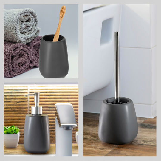 Kadax Set Accesorii Pentru Baie Ceramică Gri 3 Bucăți