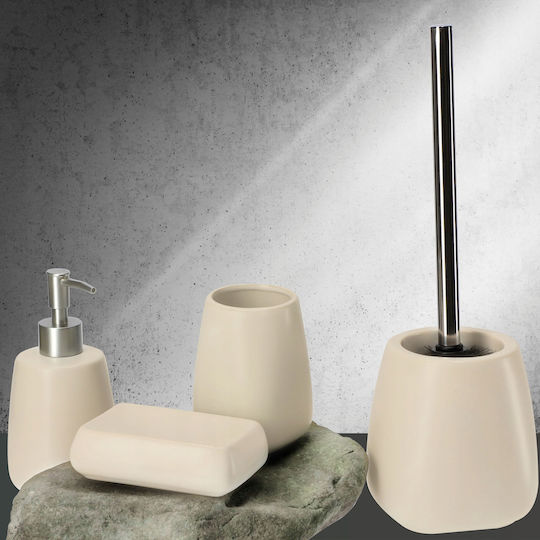 Kadax Set Accesorii Pentru Baie Ceramică Bej 3 Bucăți