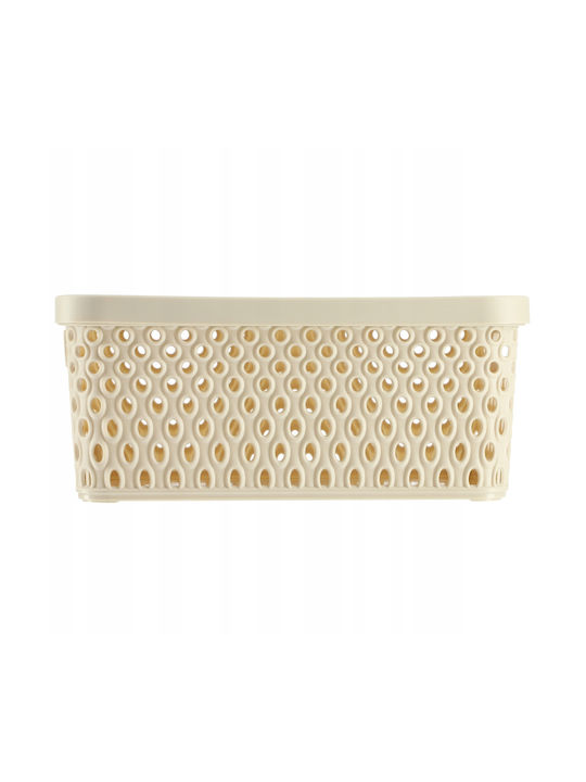 Kadax Coș de Depozitare Plastic cu capac Bej 4.5lt 1buc
