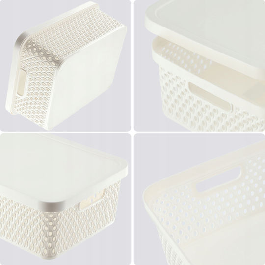 Kadax Storage Basket Plastic with Lid White 12lt 1pcs