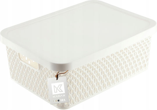 Kadax Storage Basket Plastic with Lid White 12lt 1pcs