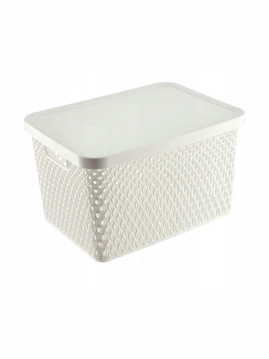 Kadax Coș de Depozitare Plastic cu capac Alb 18lt 1buc