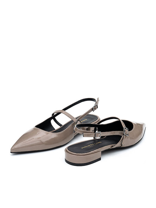 Philippe Lang Slingback Lederpumps 400pauline4 Taupe