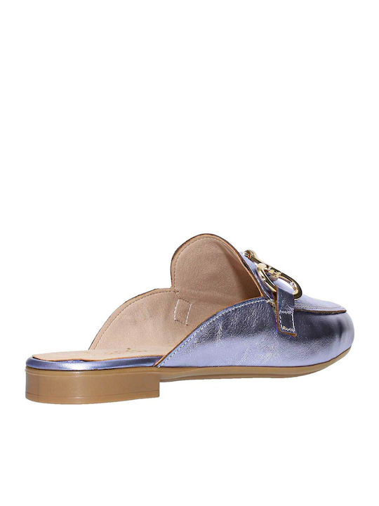 Leder Damen Mokassins in Lila Farbe