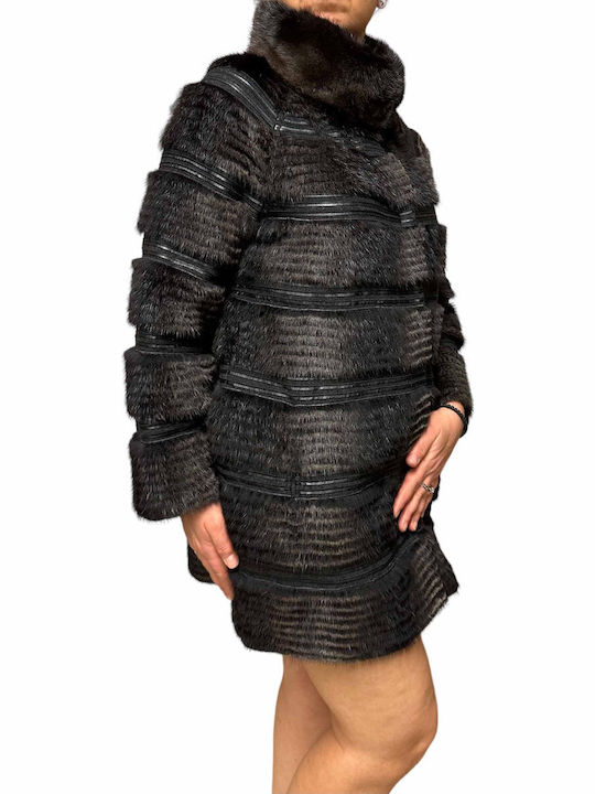 Scurtă Blană de damă Charcoal