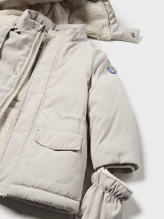 Kids' Parka with Hood Beige