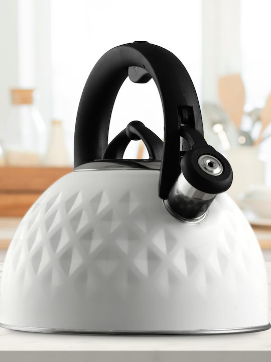 Kadax Teapot Stainless Steel White 2500ml