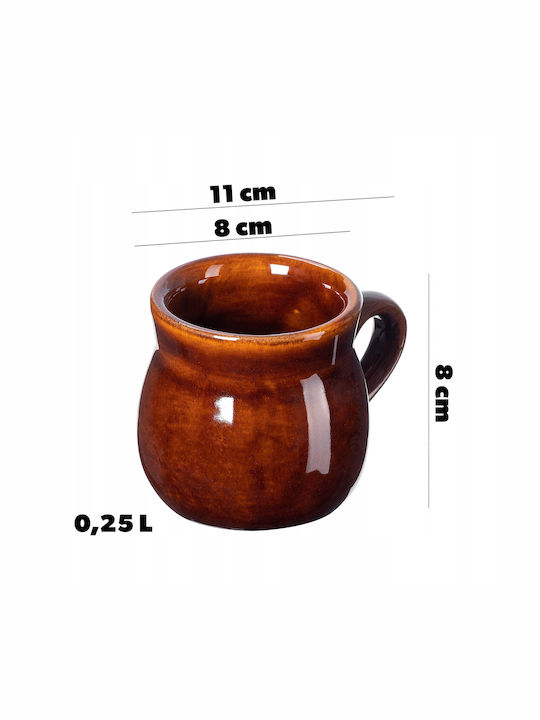 Kadax Ceainic cu Cană Ceramică Maro