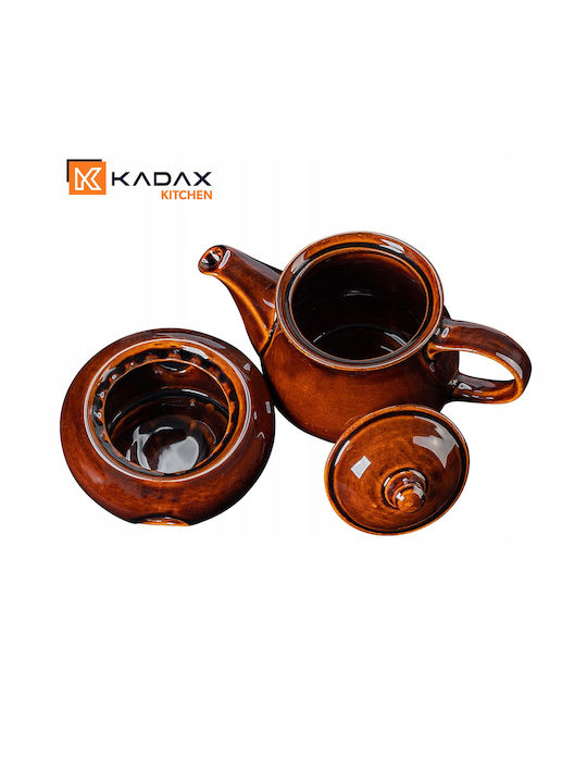 Kadax Ceainic cu Cană Ceramică Maro