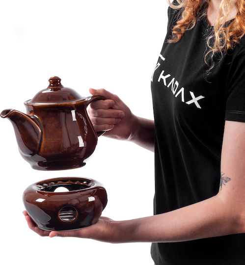 Kadax Τσαγιέρα με Κούπα Κεραμική Καφέ