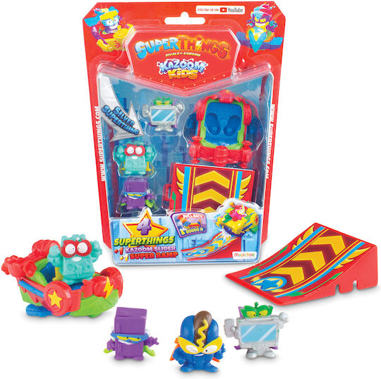 SuperThings Микропластмаси Kazoom Kids Блистер 4 Фигури с Аксесоари SuperZings за 3+ Години (Различни Модели)