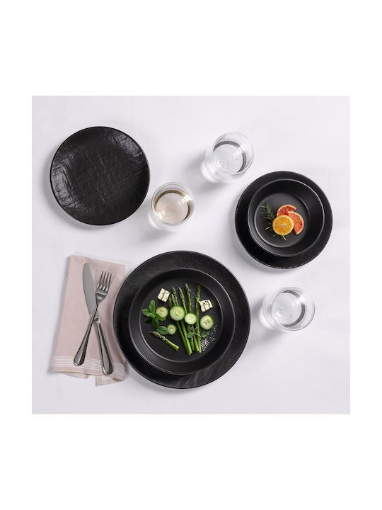 Navaris Black Ceramic Dinnerware Set 8pcs