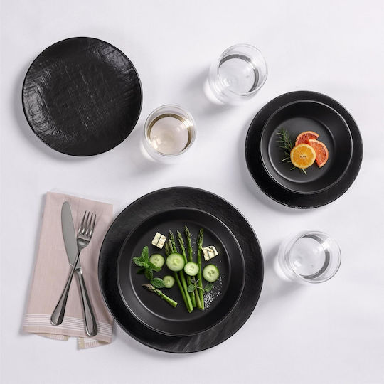 Navaris Black Ceramic Dinnerware Set 8pcs