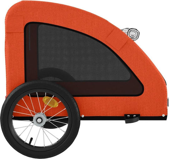 vidaXL Dog Carrying Orange Bicycle Trailer for 45kg Pets L125xW66xH63cm