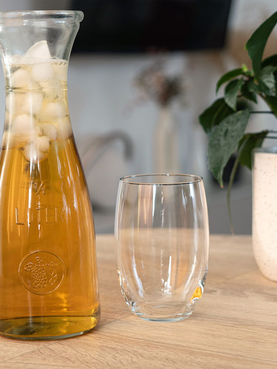 Kadax Sticlă Carafă de Servire Vin cu Dop Transparentă 1000ml 1buc