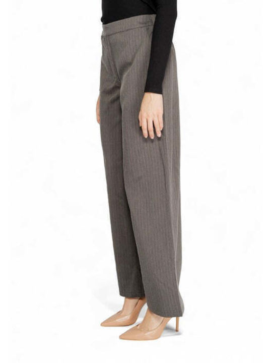 Jacqueline De Yong Women's Fabric Trousers Gray