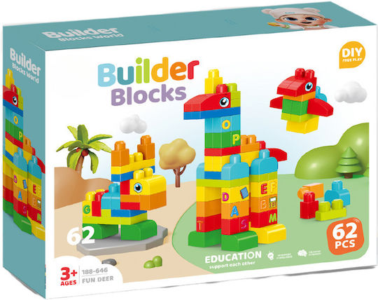 Bufnitel Building Blocks Animals For 3+ Years 62 Pieces