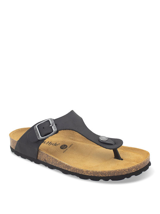 Oak & Hyde Leather Women's Flat Sandals in Black Color