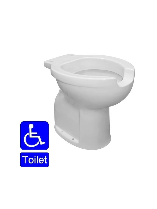 Fayans Zugängliche Toilette Unterer Siphon Randlos mit Deckel Sanftes Schließen Weiße