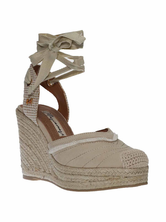 Maria Mare Damenplattformen im Espadrilles-Stil Beige