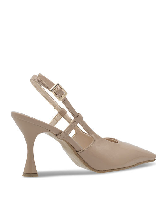 Pumps mit Riemchen Beige