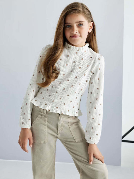 Mayoral Kids Blouse Long Sleeve Ecru