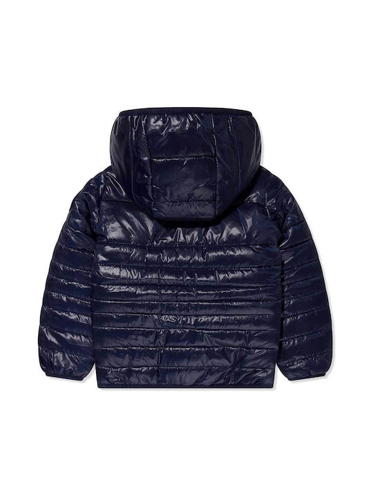 Nike Kids Quilted Jacket with Hood Navy Blue