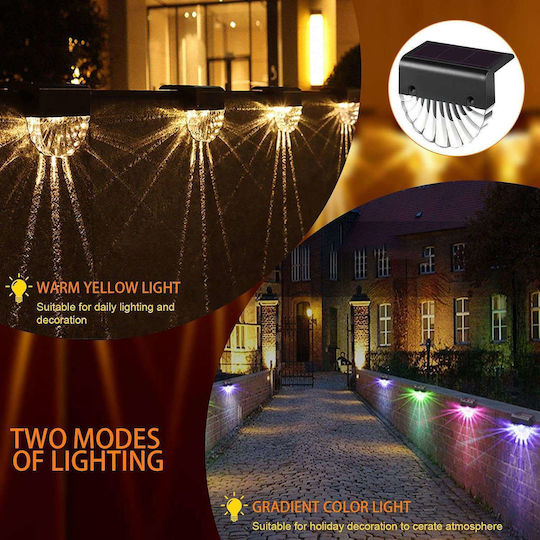 Set of 6 Wall Solar Lights Street RGB with Photocell IP65 8cmx9cmx9cmcm