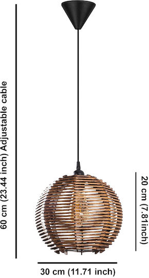 Sphere Регулируема Висящо Осветително Тяло Кафяв с Цокъл E27 30x30x60см.