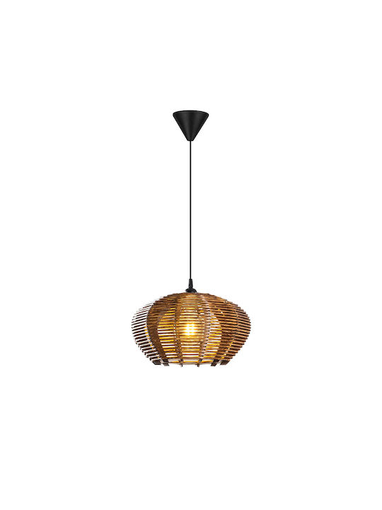 Ellipse Adjustable Pendant Light Brown with Socket E27 35x35x60cm