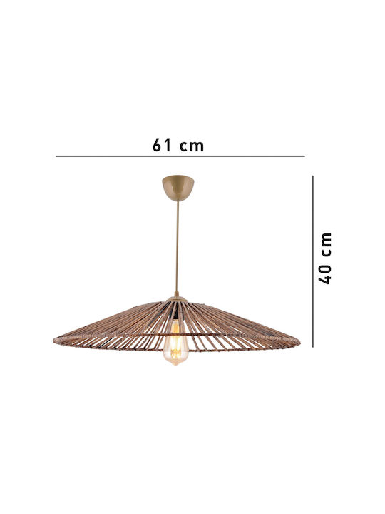 Conic Adjustable Pendant Light Brown with Socket E27 61x61x45cm