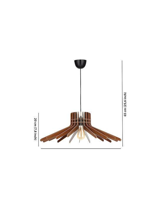 Boomerang Adjustable Pendant Light Brown with Socket E27 59x59x65cm