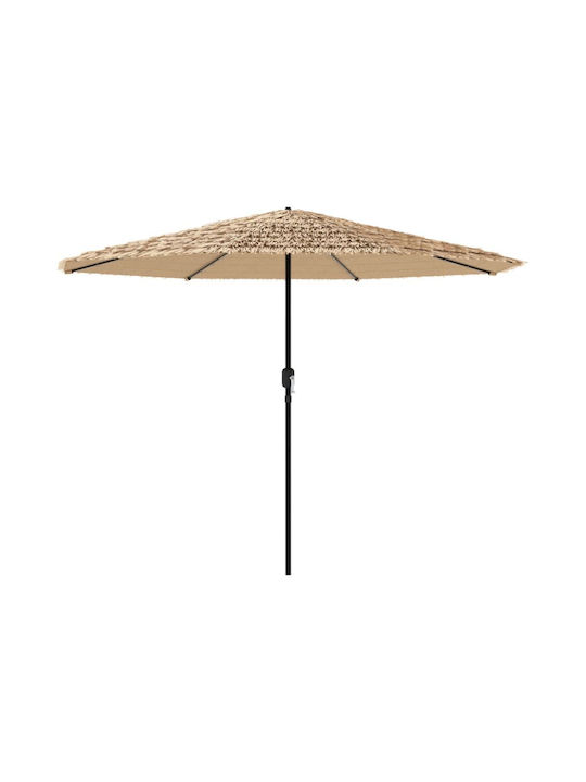 Umbrella Floor Wooden Brown with LED Lighting 2.47x2.47m