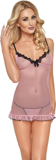 Σετ Sexy Babydoll με Δαντέλα Ροζ