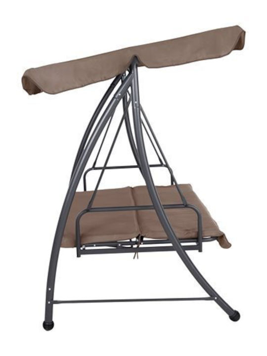 Likid Качулка с основа и възглавница Двуместна Метал Grey-Brown Д200xШ120xВ164см