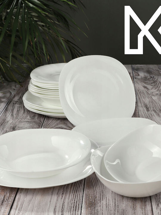 Kadax Teller Untiefe Platz Weiß 28x28cm 3Stück