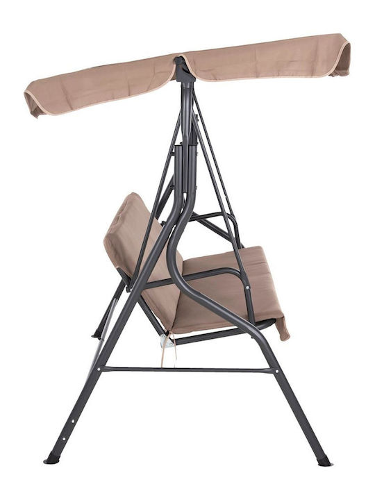 Likid Leagăn cu bază și pernă 3 Locuri Metal Grey-Brown L174xL110xH200cm