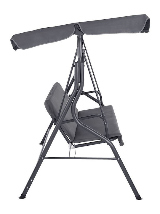 Likid Garten & Veranda Schaukel mit Basis und Kissen 3 Sitze Metallisch Gray L170xB110xH153cm