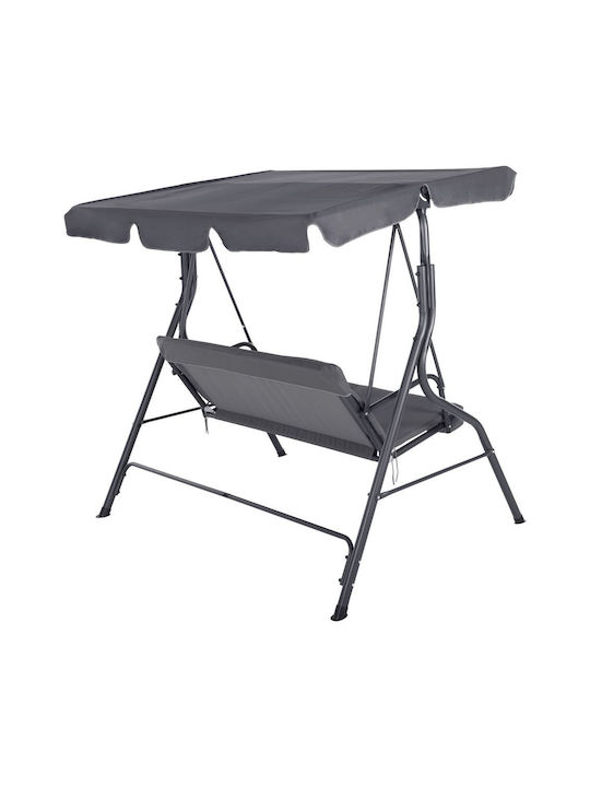 Likid Garten & Veranda Schaukel mit Basis und Kissen 3 Sitze Metallisch Gray L170xB110xH153cm
