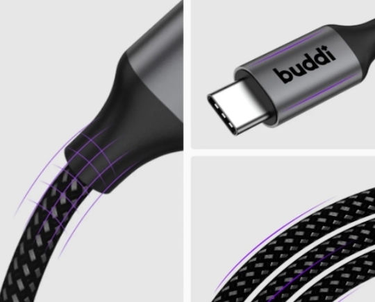 Buddi USB 2.0 Cable USB-C male - USB-C 60W Black 1m (122497)