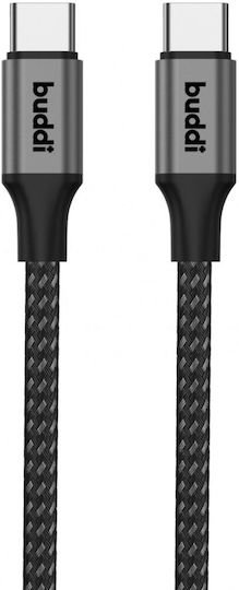 Buddi USB 2.0 Cable USB-C male - USB-C 60W Black 0.3m (122492)