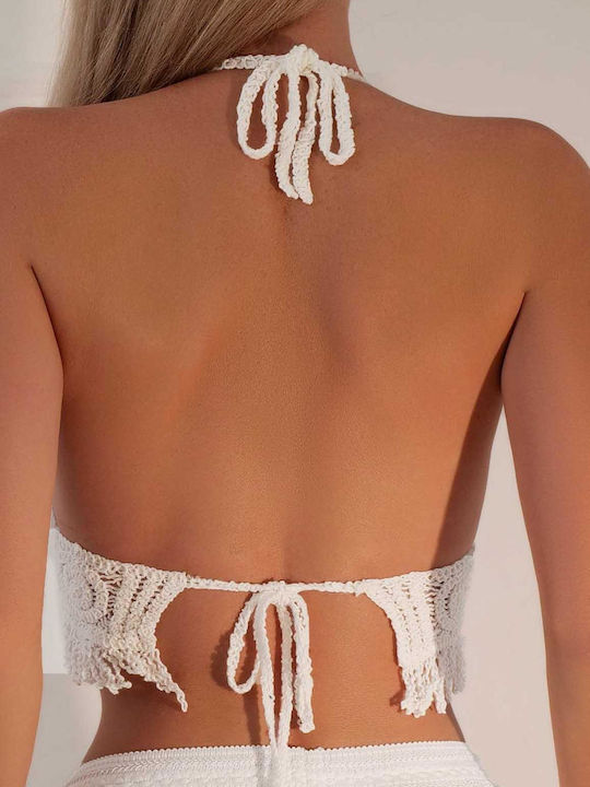 Rückenfreies Strick-Crop-Top 40034